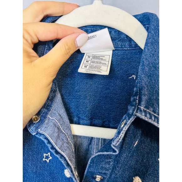 Vintage Disneys Micky & Minnie Embroided Denim Vest Size M - Picture 5 of 6